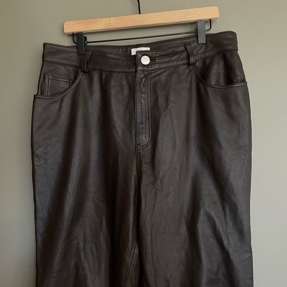 LPA Leather Pant 417 in Brown‎ Size XL High Waist Straight Leg 100% Leather Sexy - Picture 4 of 16